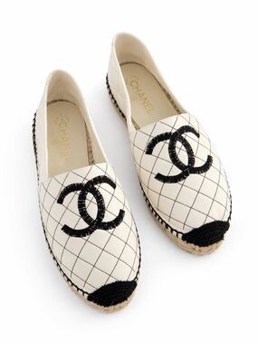 CHANEL Lambskin Quilted Espadrilles 39